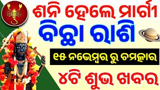 ବିଛା ରାଶି ଶନି ମାର୍ଗୀ ଚଳନ ୨୦୨୪ ♏Bichha rashi Shani Margi 2024  Scorpio Saturn Margi chalan 2024 odia [upl. by Jaqitsch322]