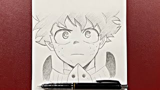 Anime drawing  how to draw Izuku Midoriya Easy steps [upl. by Acinehs]