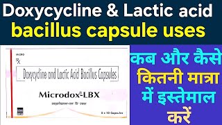 Doxycycline and lactic acid bacillus capsule uses  Microdox lbx capsule Benefits Dosage in hindi [upl. by Seligman793]