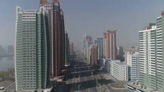 Rare Drone footage over Pyongyang in North Korea empty streets  Exclusivekoryogroup pyongyang [upl. by Zima]