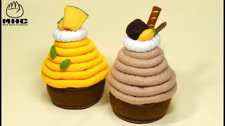 Mont Blanc dessert【Felt sewing toy】フェルトのモンブラン [upl. by Ellesirg]