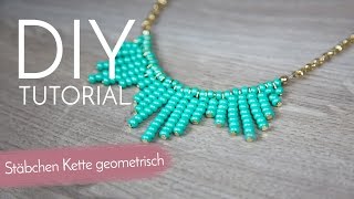 Geometrische Kette mit Stäbchen  DIY Anleitung [upl. by Sunshine]