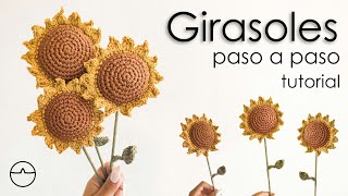 GIRASOLES  a Crochet  PASO A PASO desde 0 tutorial  BellotaArte [upl. by Aihsyak]