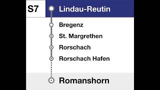 Thurbo  ÖBB Ansagen • S7 • Romanshorn – Rorschach – St Margrethen – LindauReutin [upl. by Ardnikat]