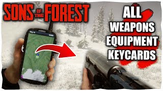 Ultimate Guide to ALL Weapons Items and Keycard Locations Sons Of The Forest [upl. by Modie]