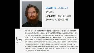 Jeremy Dewitte New Booking Photo [upl. by Kung593]