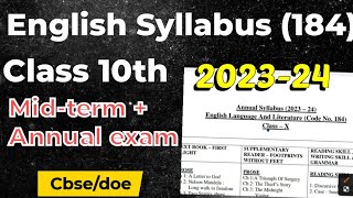 class 10 english syllabus for mid term exam 2023 24  english syllabus class 10th final term 2024 [upl. by Cacilia]