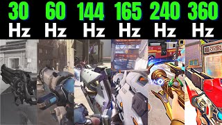 Overwatch 2 30hz vs 60hz vs 144hz vs 165hz vs 240hz vs 360hz [upl. by Bridges]