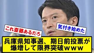 【朗報】斎藤再選へ追い風か。兵庫県知事選、期日前投票が爆増して限界突破ｗｗｗ【政治ニュースの反応】【5chまとめ】【1分動画】 [upl. by Josefina]