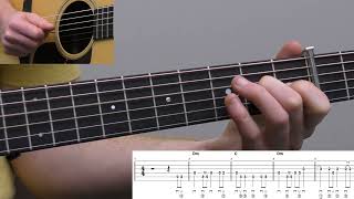 Shady Grove  Intermediate Bluegrass Guitar Lesson With Tab [upl. by Assenay]