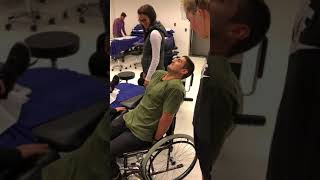 C6 Tetraplegia  Wheelchair to bed transfer [upl. by Horodko]