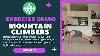 Mountain Climbers Exercise Demo Nourish amp Thrive [upl. by Deyas933]