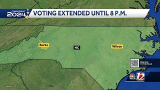 Voting hours extended for precincts in Wilson and Burke County [upl. by Ybur]