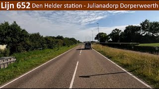 Lijn 652 Den Helder Station  Julianadorp Dorperweerth [upl. by Atsocal]