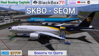 P3DV54  PMDG 777F  BogotaSKBO to QuitoSEQM  VATSIM [upl. by Nima]