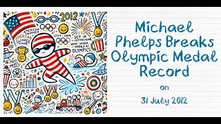 Today in History 31 July 2012  Michael Phelps Breaks Olympic Medal Record [upl. by Llertnor]