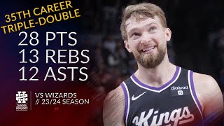 Domantas Sabonis 28 pts 13 rebs 12 asts vs Wizards 2324 season [upl. by Welby287]