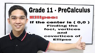 PreCalculus  Ellipse  If the Center is 00 find the foci vertices and covertices [upl. by Farny]