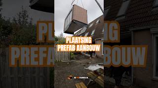 Plaatsing aanbouw 🏡🌐 deprefabrieknl✉️ infodeprefabrieknl📱 0203317470 [upl. by Nivrem]