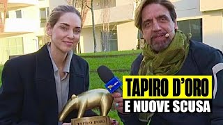 CHIARA FERRAGNI RICEVE IL TAPIRO DORO DI STRISCIA LA NOTIZIA E SI SCUSA DI NUOVO LE IMMAGINI [upl. by Aloisius]