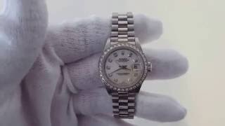 Rolex Ladies 26mm Datejust Watch  Model 79160  Custom Mother Of Pearl Diamond Dial [upl. by Ardiedal]