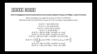 Espaces topologiques  exercices basiques 1 [upl. by Tesler]