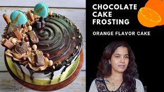 Chocolate Cake  Chocolate Orange Cake  Eggless Chocolate orange Cake  Chocolate Cake Frosting [upl. by Ennahtebazile]