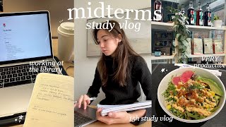 midterms vlog  VERY productive study days working at the library amp get productive with me [upl. by Puto]