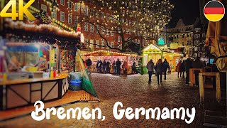 Bremen Germany Christmas market walking tour 4K  Beautiful Christmas Market [upl. by Hannus]