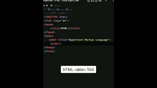 Html abbr tag  HTML html coding [upl. by Eidahs]