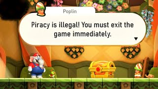 Super Mario Bros Wonder  AntiPiracy Screen Poplin Dialogue [upl. by Pinkerton90]