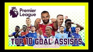 PREMIER LEAGUE TOP 10 GOAL ASSISTS 202425 TODAY  MATCHWEEK 4 [upl. by Aniloj]