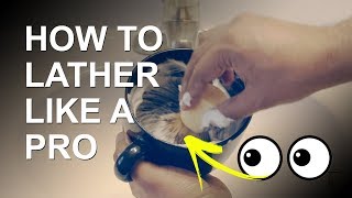 How to Lather a Shaving Soap in a Bowl or Mug  Hard Puck Lathering Tutorial [upl. by Jerrilyn819]