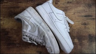 How To Clean Air Force 1s quick amp easy SATISFYING [upl. by Trofmoc102]