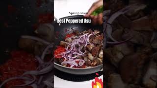 making Yummiest pepper Asu Meat Meat Asun pepperedmeat naijafood yummy goatmeat stirfrymeat [upl. by Netsyrc]