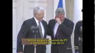 Yeltsin elogia governo brasileiro Clinton chora de rir [upl. by Entroc]