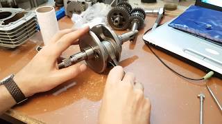 Motorcycle Crank Inspection How to Check for Engine Knock and Piston Connecting Rod Play [upl. by Aisa]