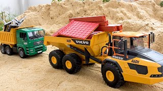 Construction vehicles trucks find tractor in a cave  Dump truck funny story  BIBO TOYS [upl. by Akin]