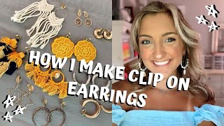 HOW I MAKE MY CLIPON EARRINGS  converting regular earrings into clipons [upl. by Jared]