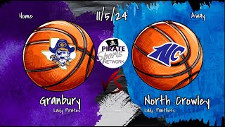 North Crowley Lady Panthers vs Granbury Lady Pirate Basketball  11524 [upl. by Atyekram]