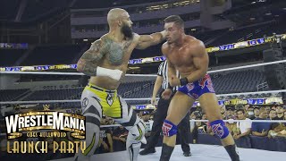 Ricochet vs Theory WrestleMania Launch Party Aug 11 2022 [upl. by Arimihc860]