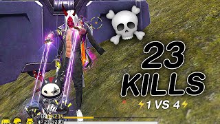 SOLO VS SQUAD  23 KILLS  LETS FIGHT OUTSIDE SAFEZONE😬 [upl. by Ryter]