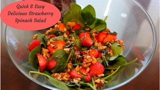 Quick amp Easy Strawberry Spinach Salad [upl. by Licha365]