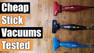 Best CHEAP Stick Vacuums Review  Bissell Featherweight vs Eureka Blaze vs Dirt Devil SimpliStick [upl. by Ynohtnacram]