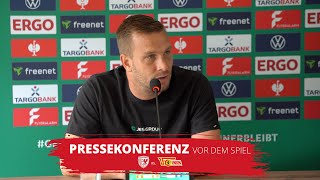 PRESSEKONFERENZ VOR DEM SPIEL  Greifswalder FC vs 1 FC Union Berlin  DFBPokal [upl. by Savihc465]