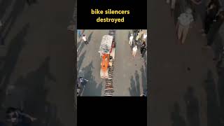 The seized 181 bike silencers that were making loud noises are destroyed in vizag with a road roller [upl. by Babs]