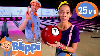 Blippi and Meekahs Bowling Ball Blast  Blippi  Educational Videos For Kids [upl. by Kcirre]