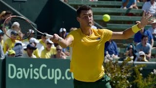 Davis Cup 2016  Bernard Tomic Beats Jack Sock [upl. by Elyrrad679]