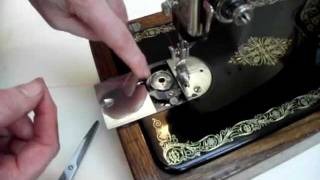 How to thread a vintage round bobbin sewing machine  Singer 99K [upl. by Assilat353]