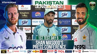 Pakistan Captain Shan Masoods Press Conference  Pakistan vs England  1st Test Day 5  PCB  M4B1A [upl. by Aikcir784]